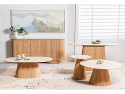 Waverley Coffee Table – White Travertine | Natural Ash Veneer