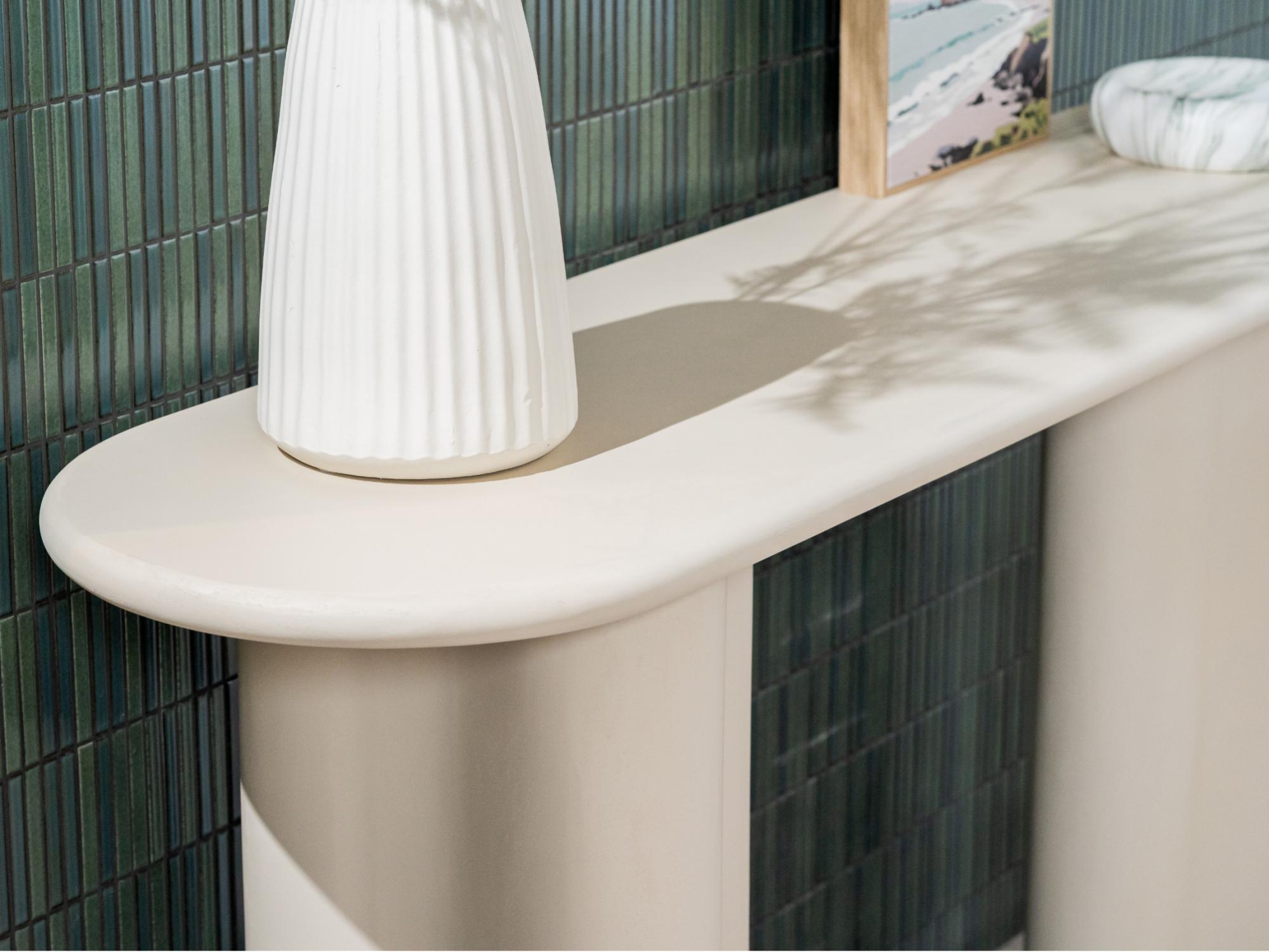 Coastal Console Table – Pebble | Micro-Cement Coated MDF