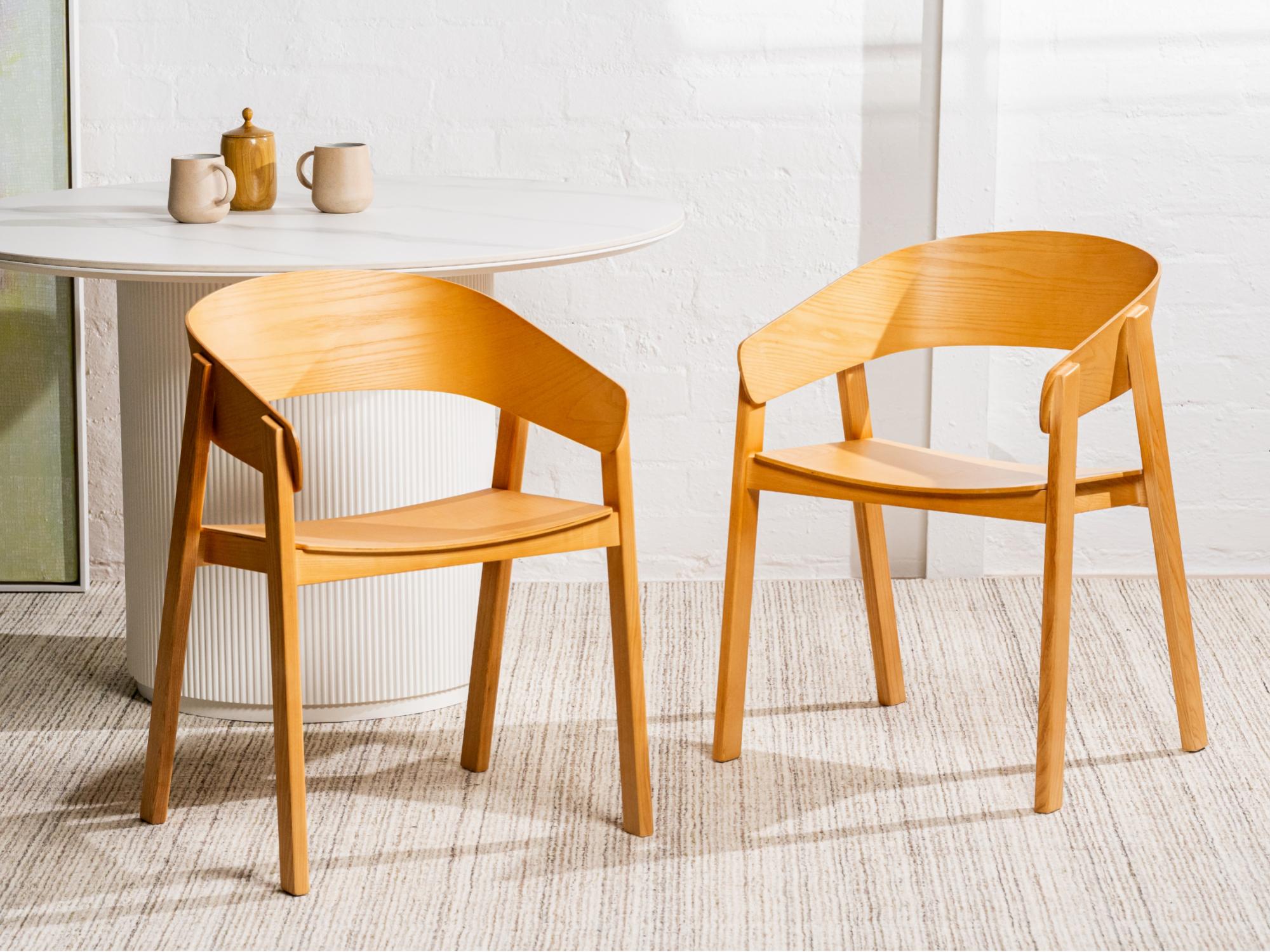 Hendriks Dining Chair – Ash | Plywood, Ash Veneer & Solid Ash (Set of 2)