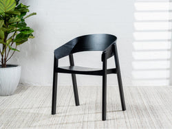 Hendriks Dining Chair – Black | Plywood, Ash Veneer & Solid Ash (Set of 2)