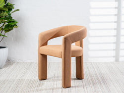 Princeton Dining Chair – Orange | Linen Fabric Upholstery (Set of 2)