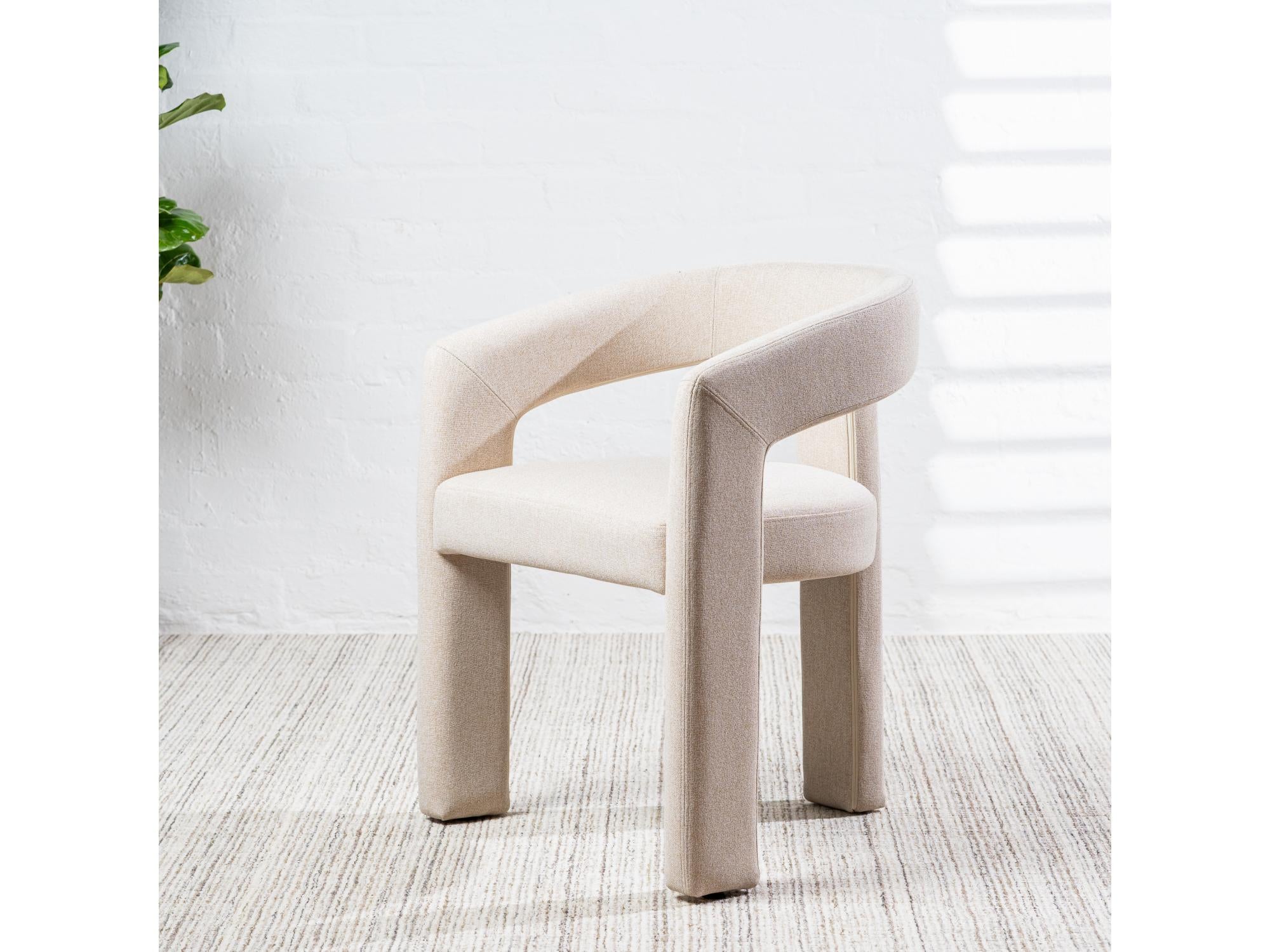 Princeton Dining Chair – Sand | Linen Fabric Upholstery (Set of 2)