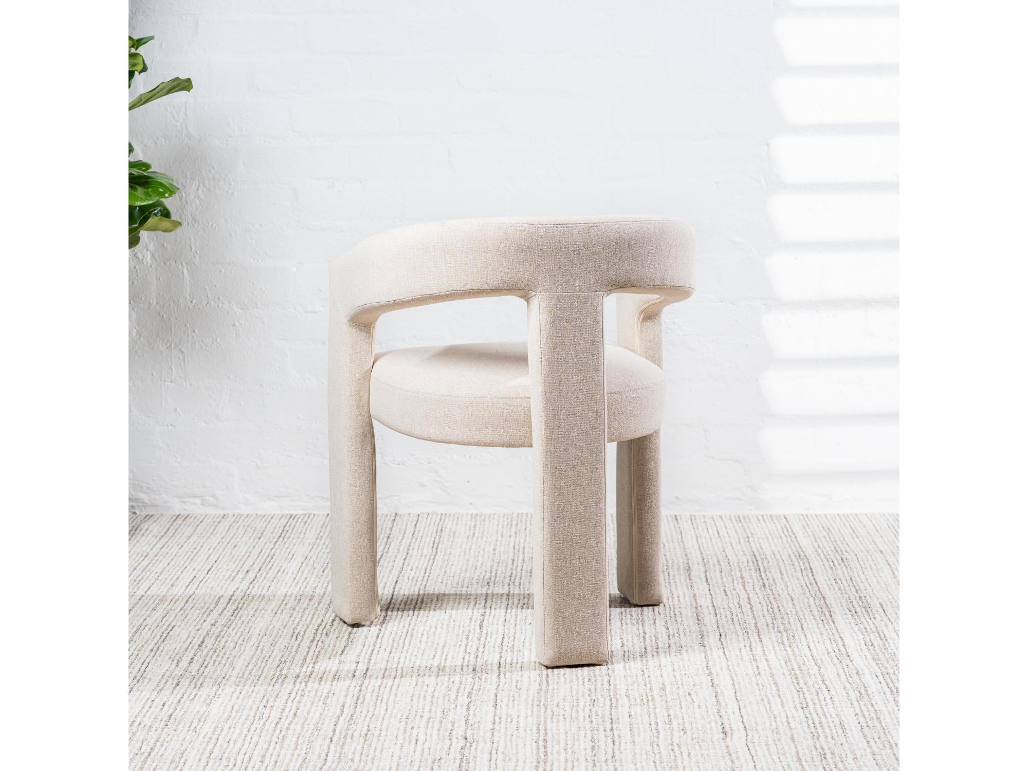 Princeton Dining Chair – Sand | Linen Fabric Upholstery (Set of 2)