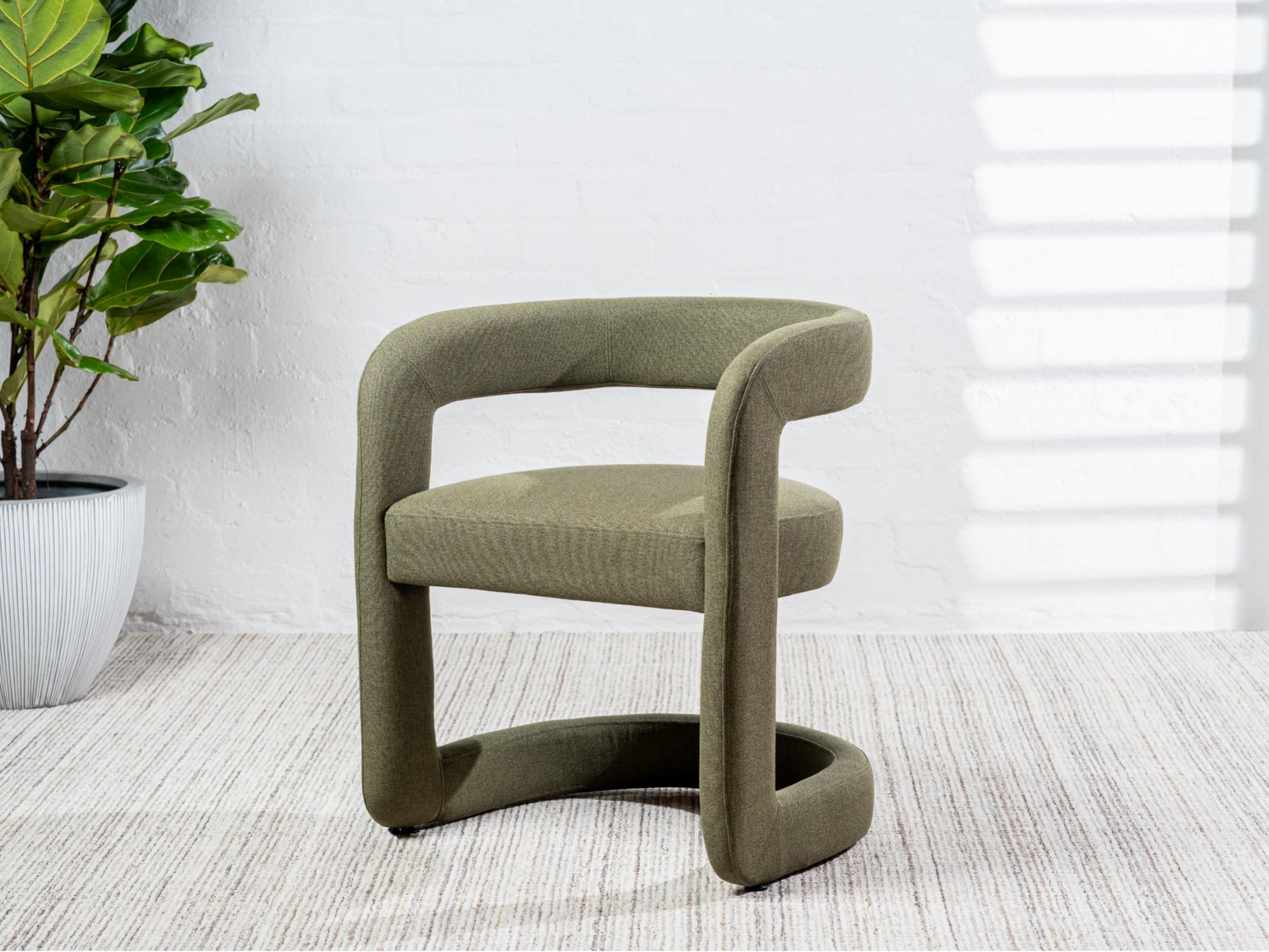 Toronto Dining Chair – Olive | Linen Fabric Upholstery (Set of 2)