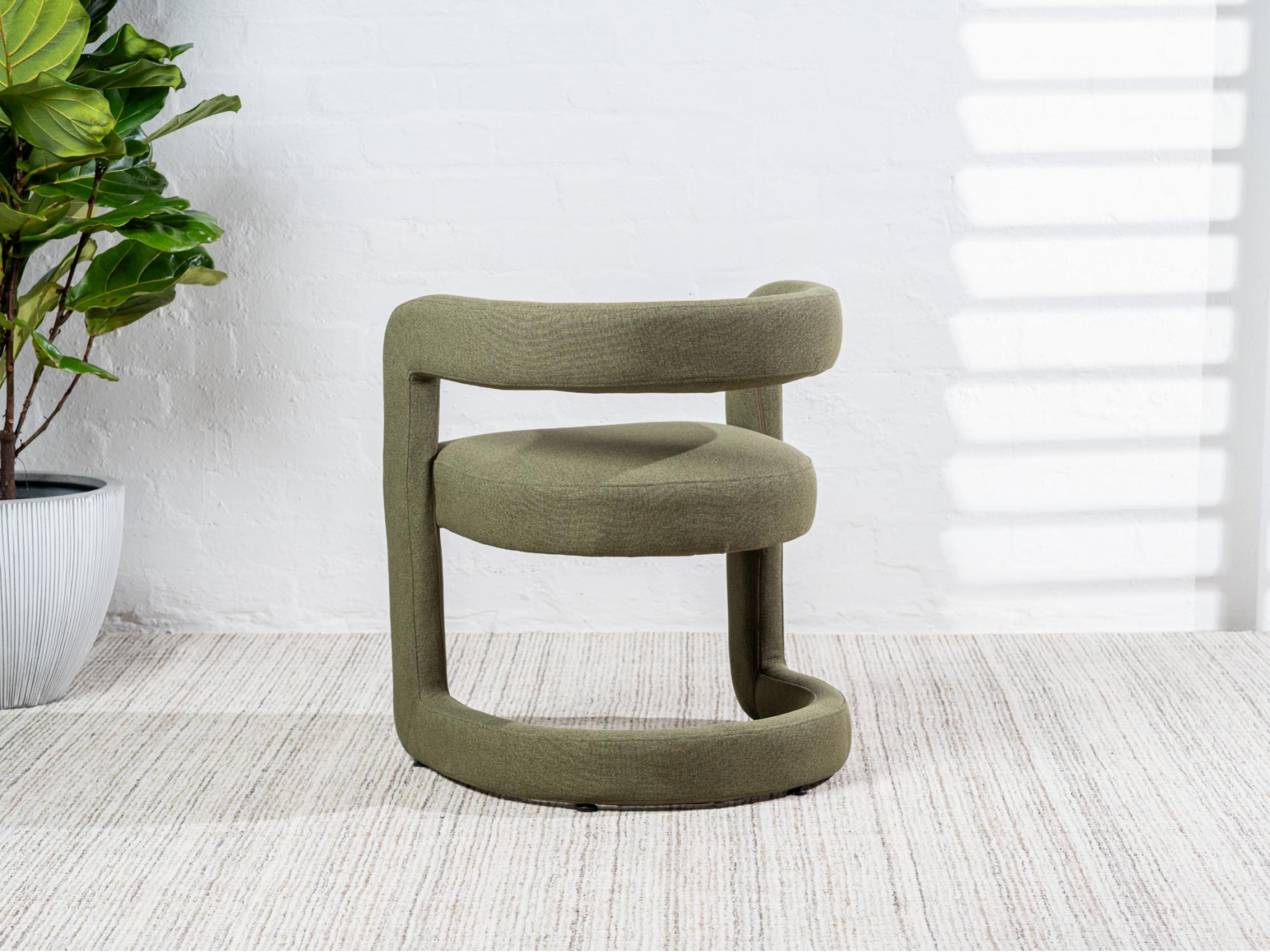 Toronto Dining Chair – Olive | Linen Fabric Upholstery (Set of 2)