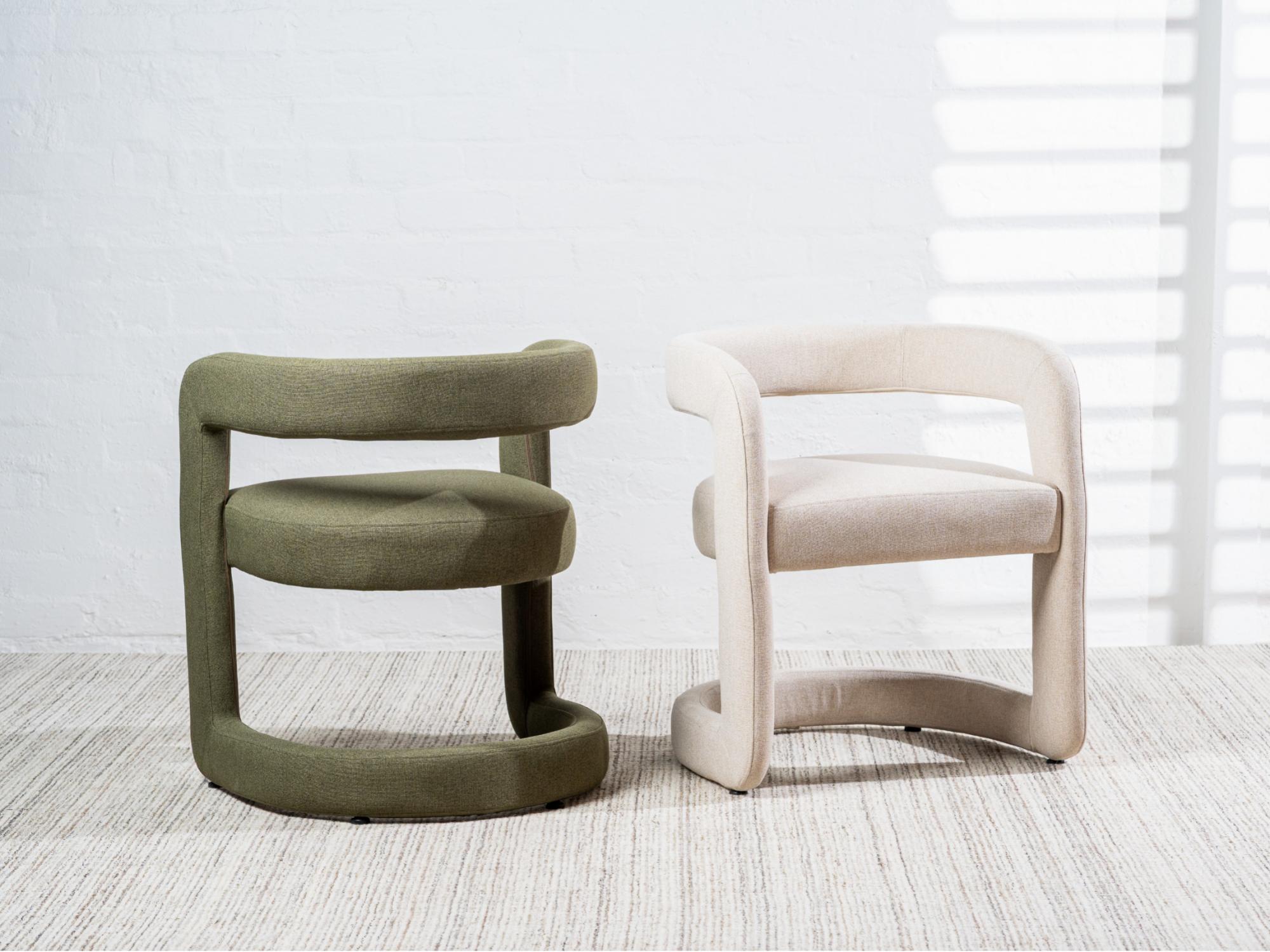Toronto Dining Chair – Olive | Linen Fabric Upholstery (Set of 2)