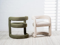 Toronto Dining Chair – Olive | Linen Fabric Upholstery (Set of 2)