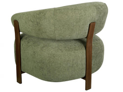 Hampton Occasional Chair – Olive | Chenille Fabric & Walnut-Effect Frame
