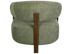 Hampton Occasional Chair – Olive | Chenille Fabric & Walnut-Effect Frame