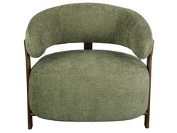 Hampton Occasional Chair – Olive | Chenille Fabric & Walnut-Effect Frame