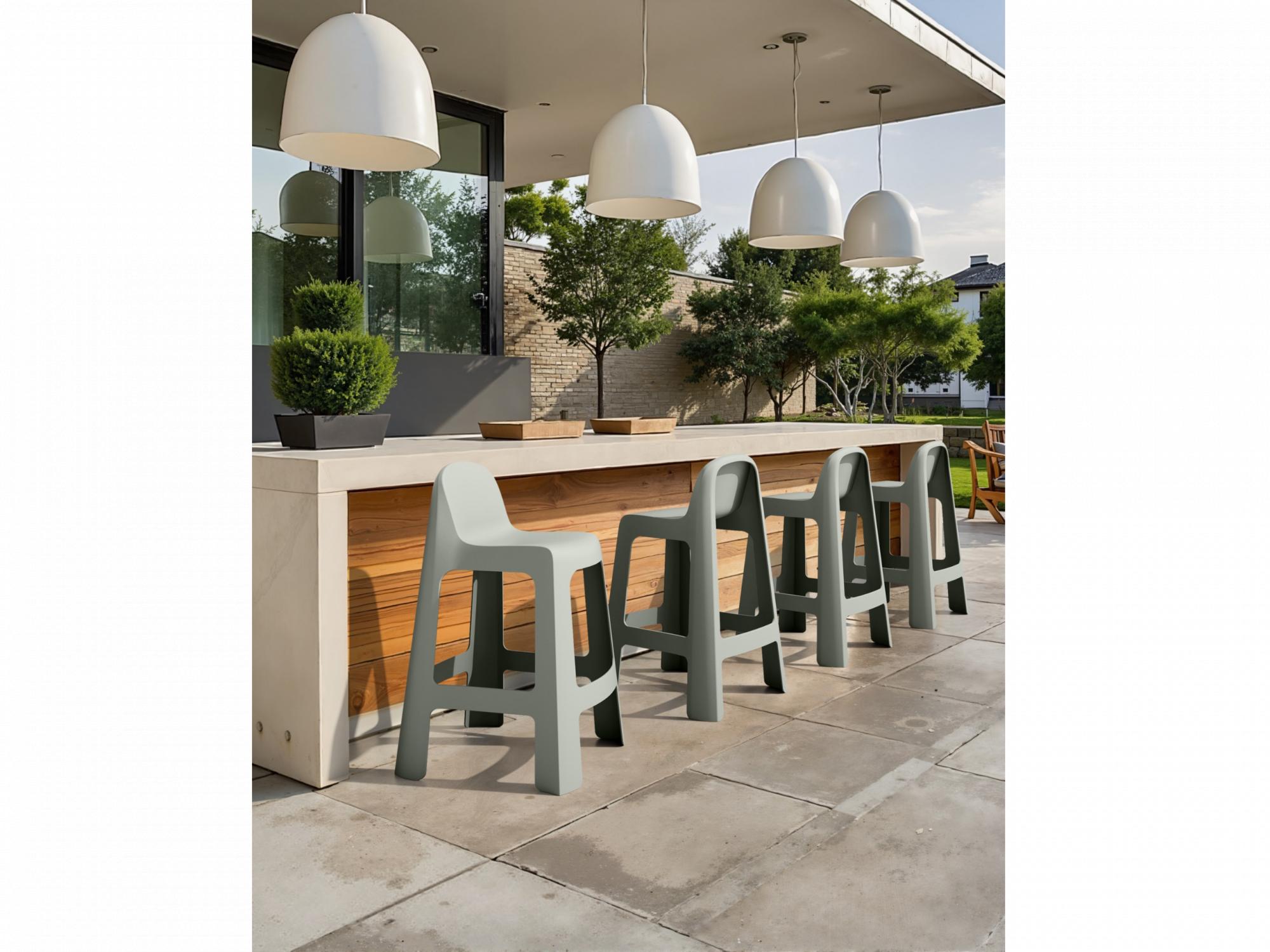 Bondi Outdoor Bar Stool – Celadon Green | Solid Plastic (Set of 2)