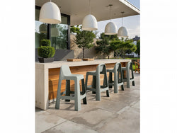Bondi Outdoor Bar Stool – Celadon Green | Solid Plastic (Set of 2)