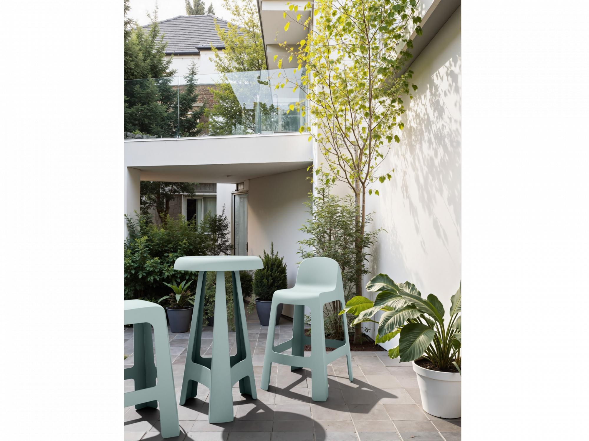 Bondi Outdoor Bar Stool – Celadon Green | Solid Plastic (Set of 2)