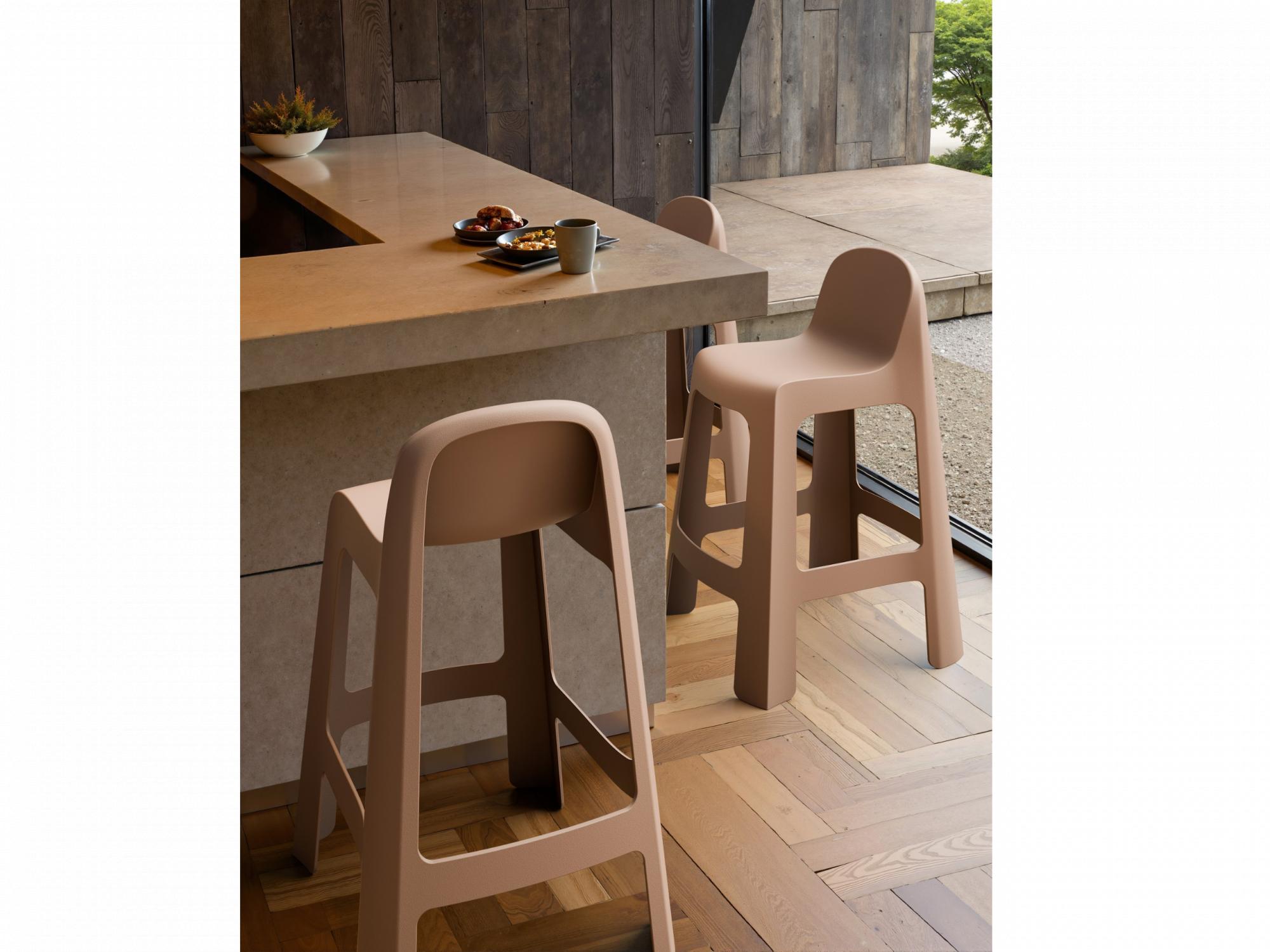 Bondi Outdoor Bar Stool – Mocha Brown | Solid Plastic (Set of 2)