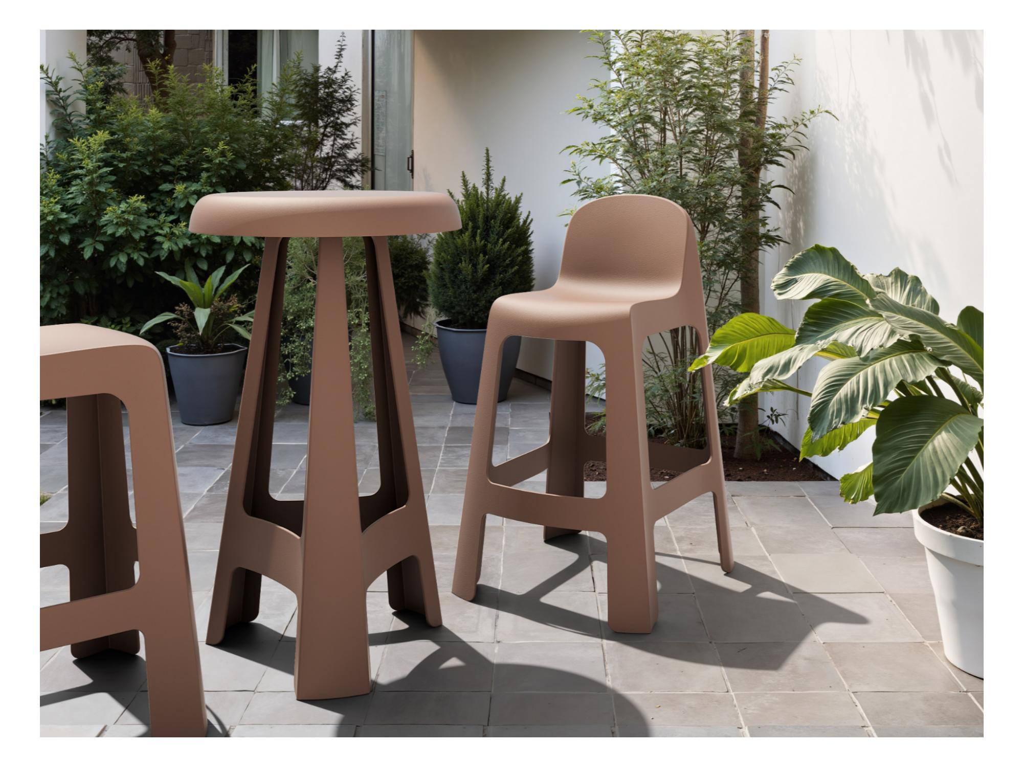 Bondi Outdoor Bar Table – Mocha Brown | Solid Plastic