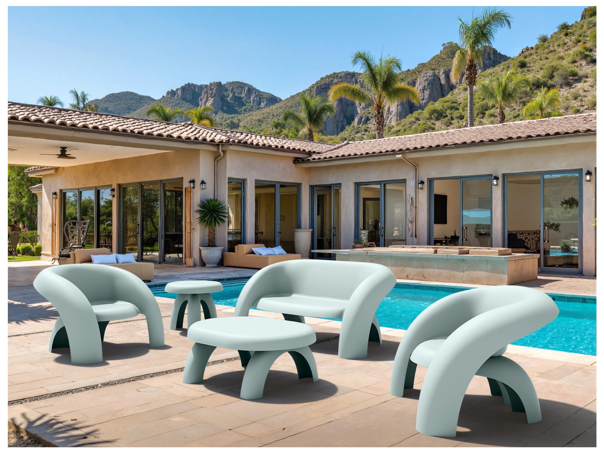Bondi Outdoor Coffee Table – Celadon Green | Solid Plastic