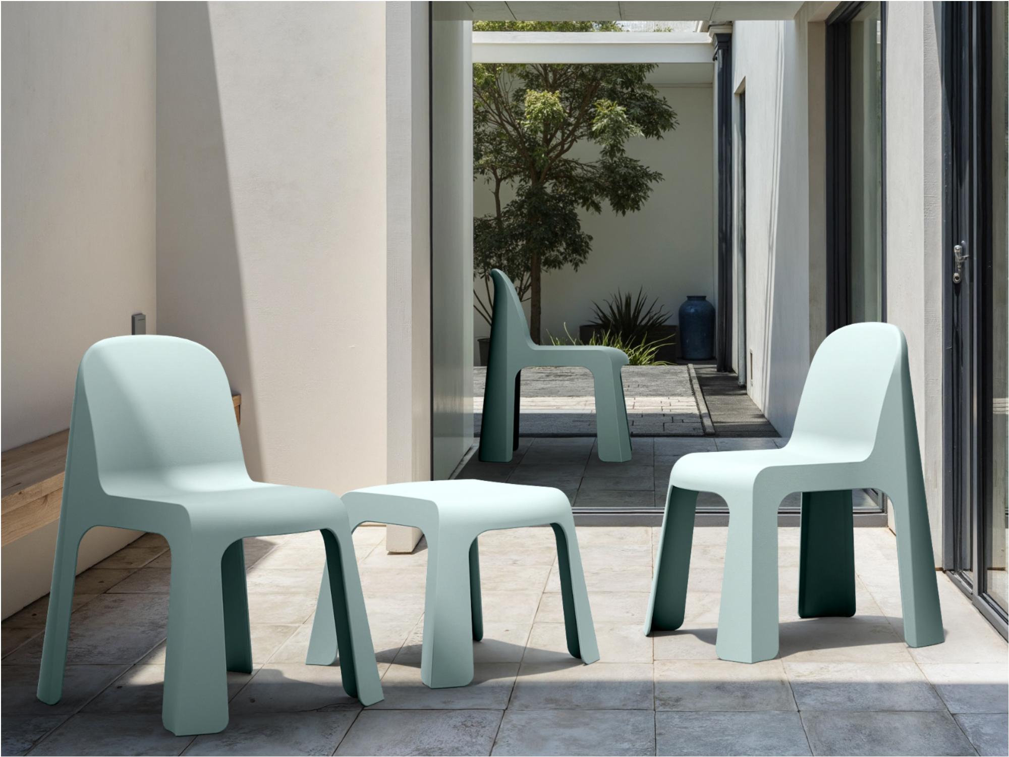 Bondi Dining Chair – Celadon Green | Solid Plastic (Set of 2)