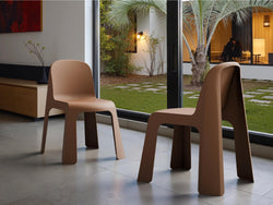 Bondi Dining Chair – Mocha Brown | Solid Plastic (Set of 2)