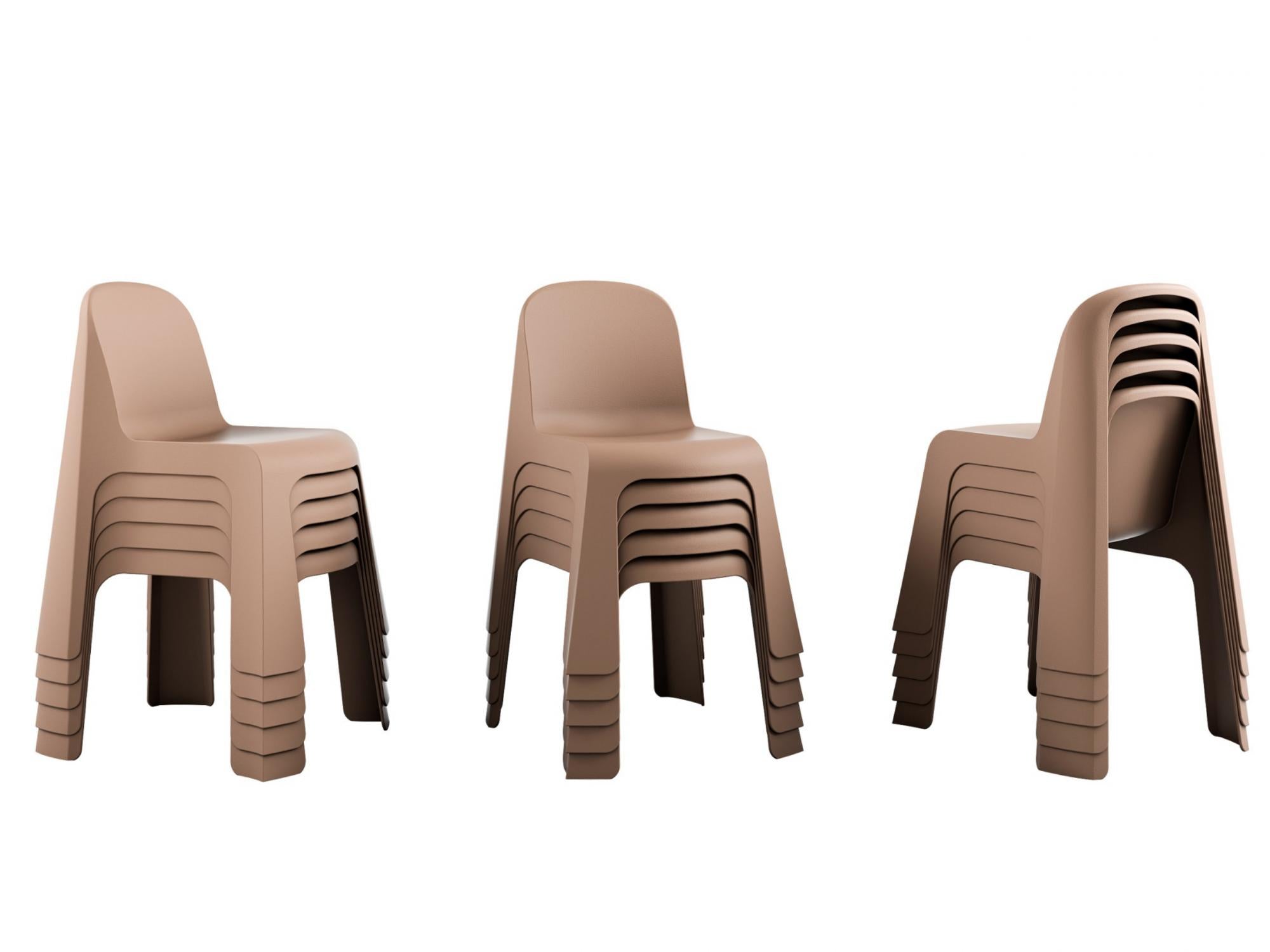 Bondi Dining Chair – Mocha Brown | Solid Plastic (Set of 2)