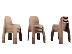 Bondi Dining Chair – Mocha Brown | Solid Plastic (Set of 2)
