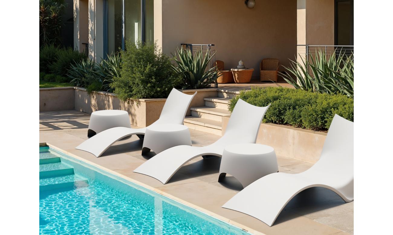 Bondi Lounger Side Table White