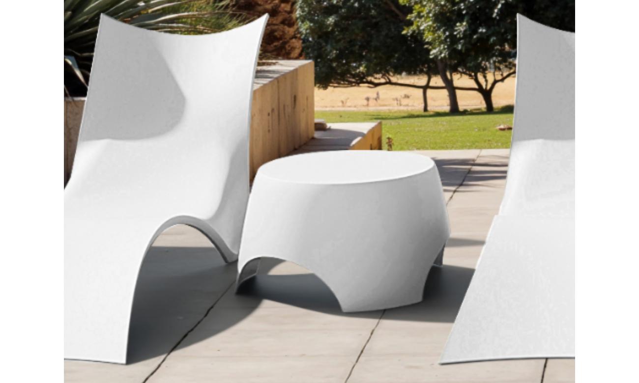 Bondi Lounger Side Table White