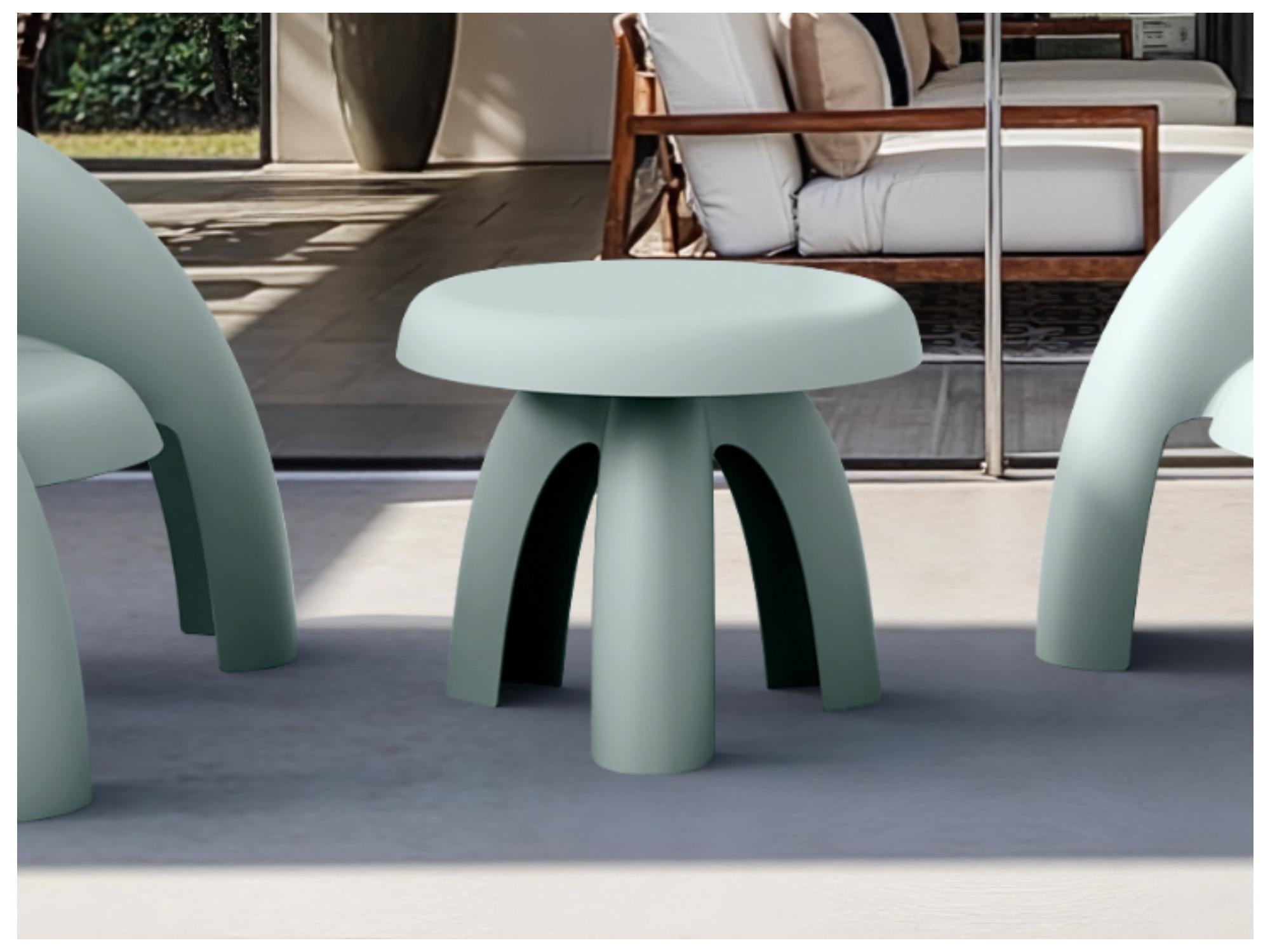Bondi Outdoor Side Table – Celadon Green | Solid Plastic