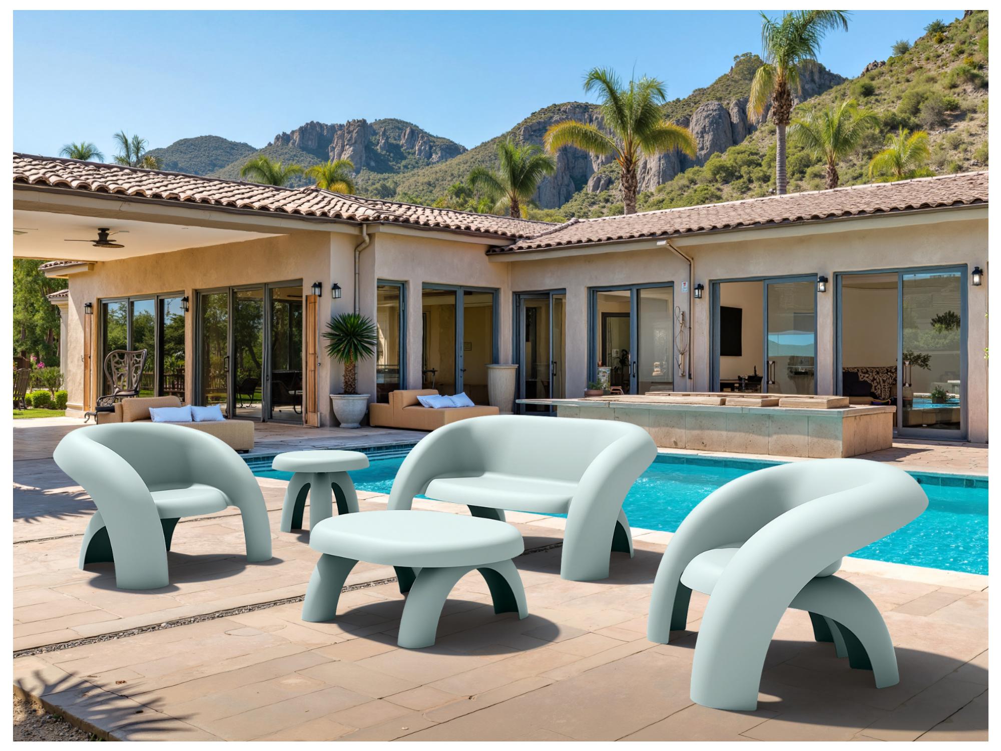 Bondi Outdoor Sofa – Celadon Green | Solid Plastic
