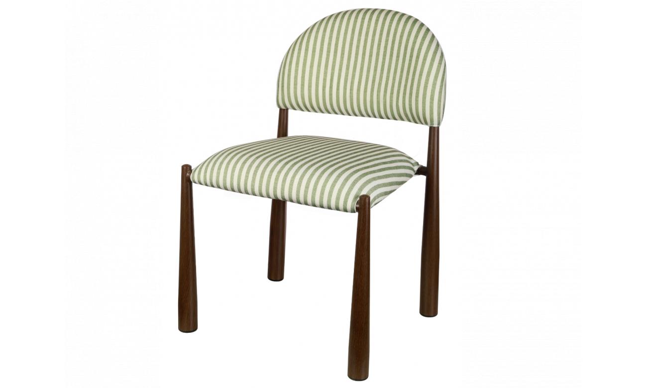 Egypt Dining Chair – Moss & Walnut | Fabric & Walnut-Effect Frame (Set of 2)