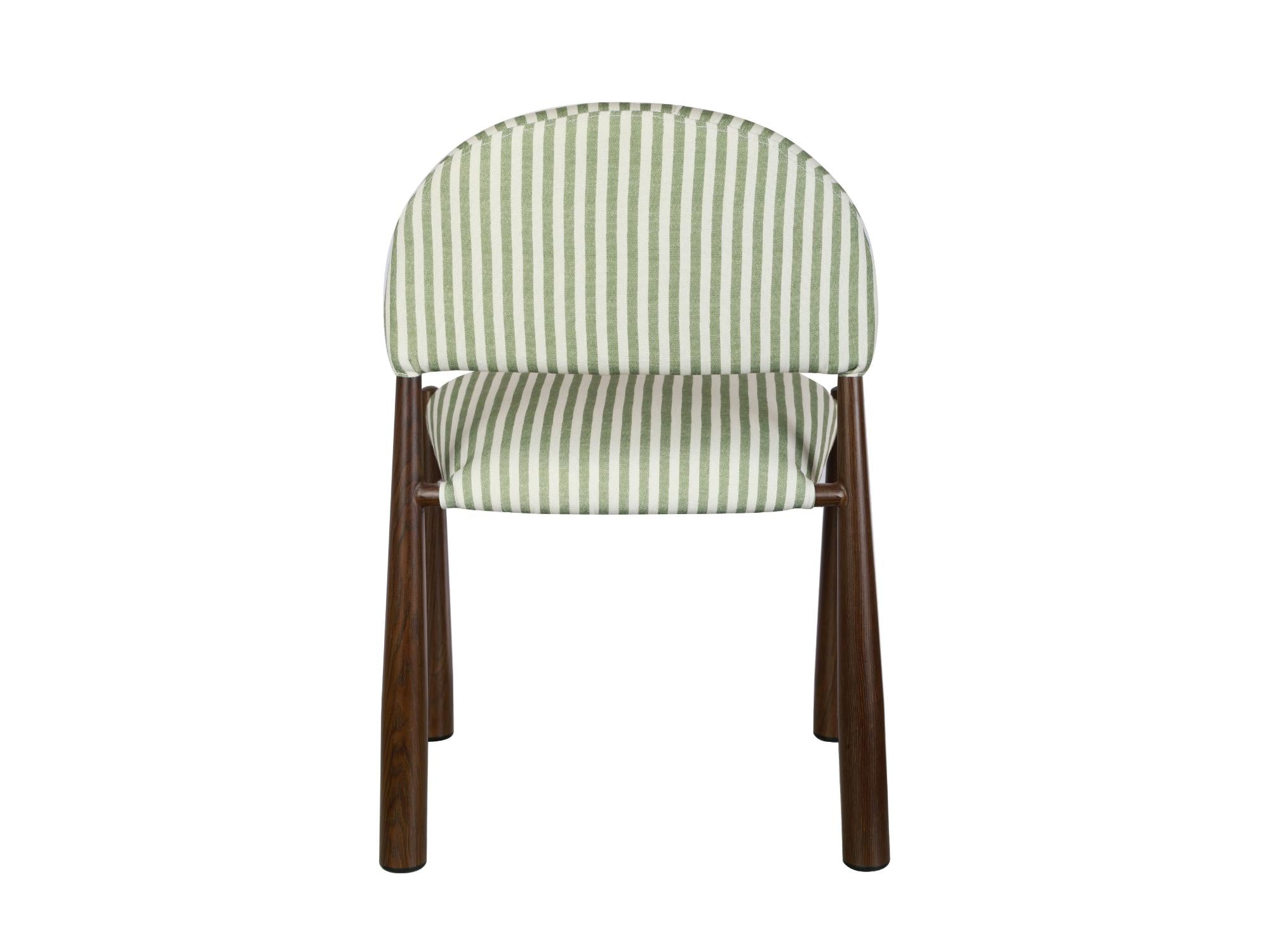 Egypt Dining Chair – Moss & Walnut | Fabric & Walnut-Effect Frame (Set of 2)