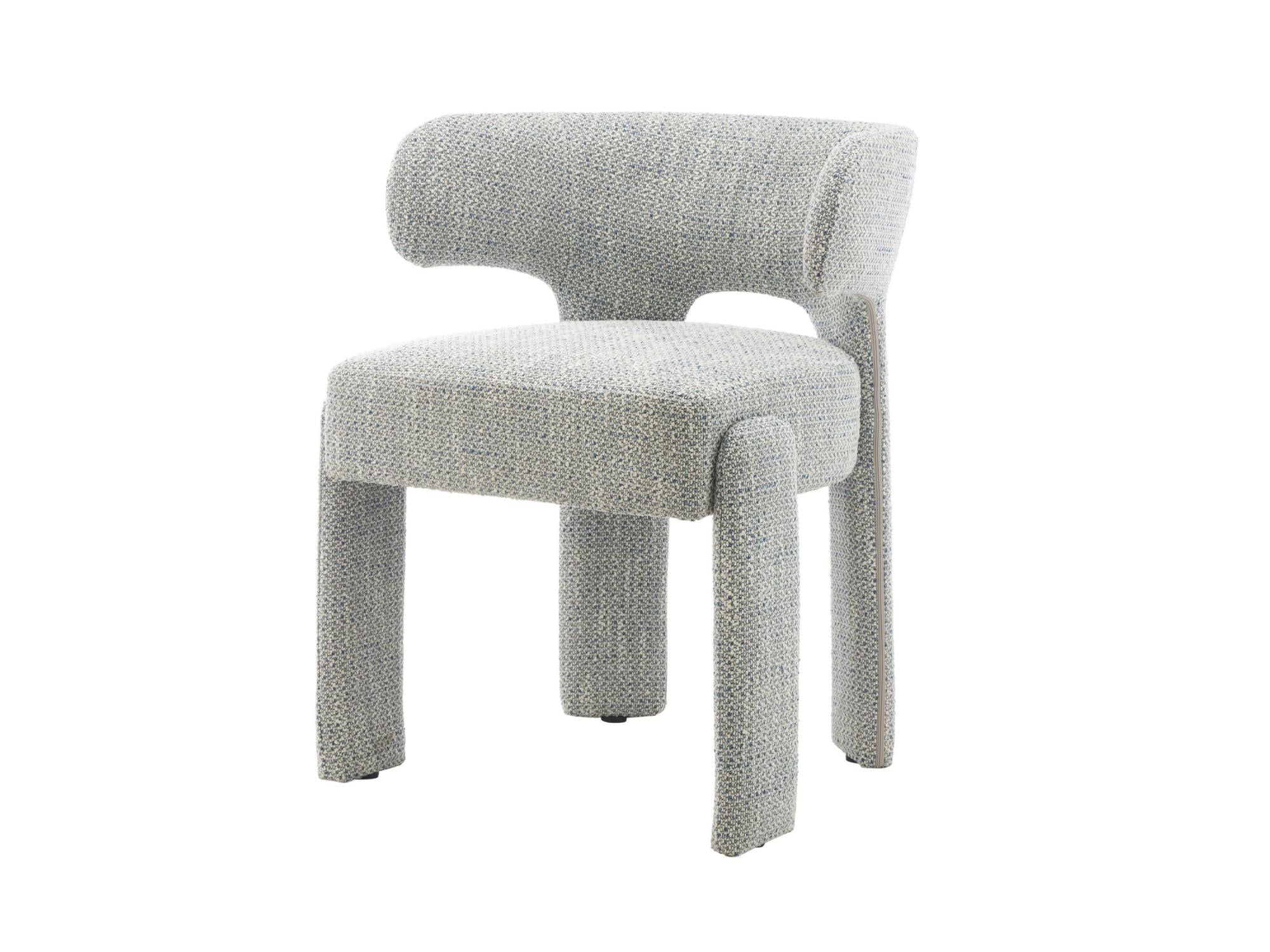 Geneva Dining Chair – Blue Grey | Textured Fabric Upholstery (Set of 2)
