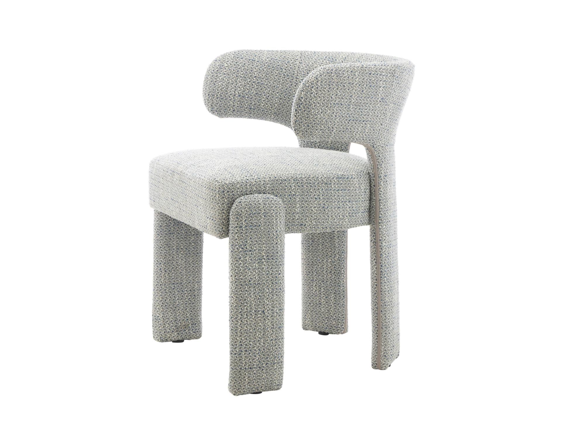Geneva Dining Chair – Blue Grey | Textured Fabric Upholstery (Set of 2)