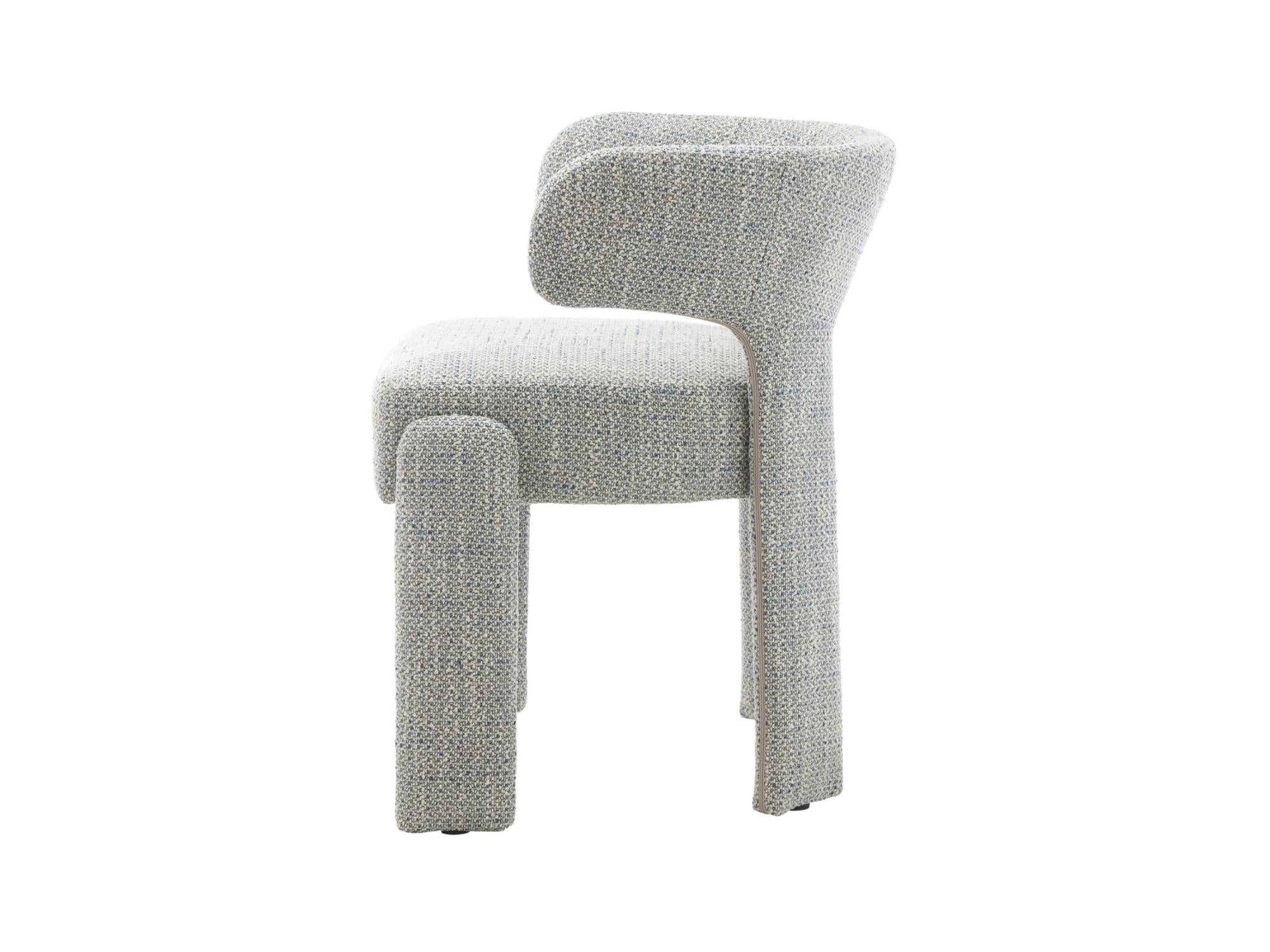 Geneva Dining Chair – Blue Grey | Textured Fabric Upholstery (Set of 2)