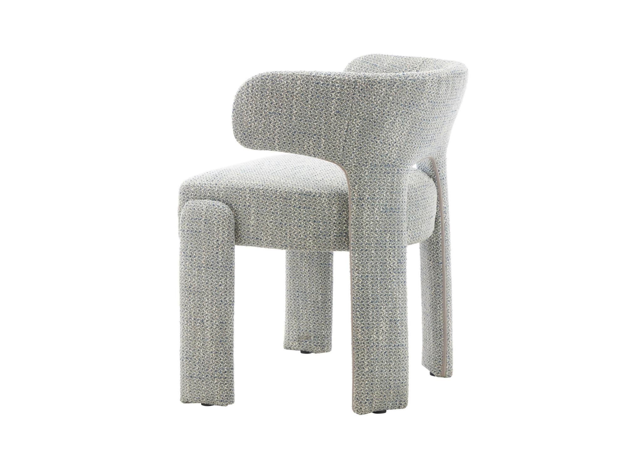 Geneva Dining Chair – Blue Grey | Textured Fabric Upholstery (Set of 2)