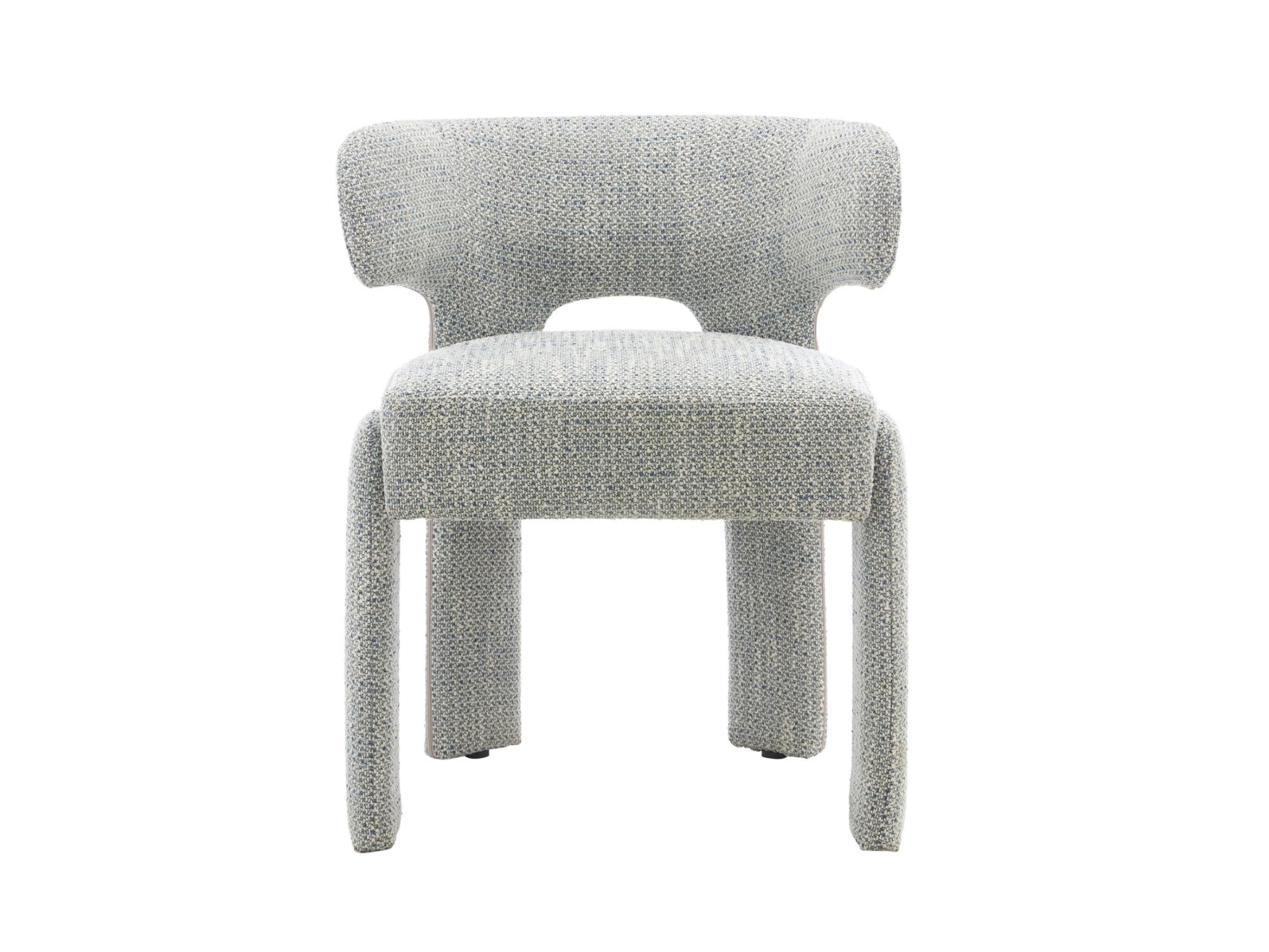 Geneva Dining Chair – Blue Grey | Textured Fabric Upholstery (Set of 2)