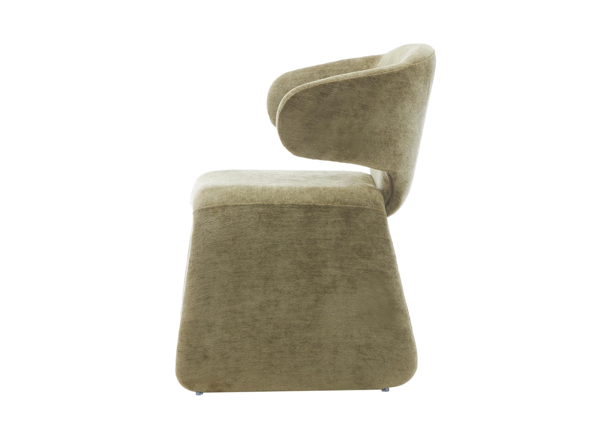 Helsinki Dining Chair – Olive | Textured Fabric Upholstery