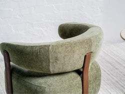 Hampton Occasional Chair – Olive | Chenille Fabric & Walnut-Effect Frame