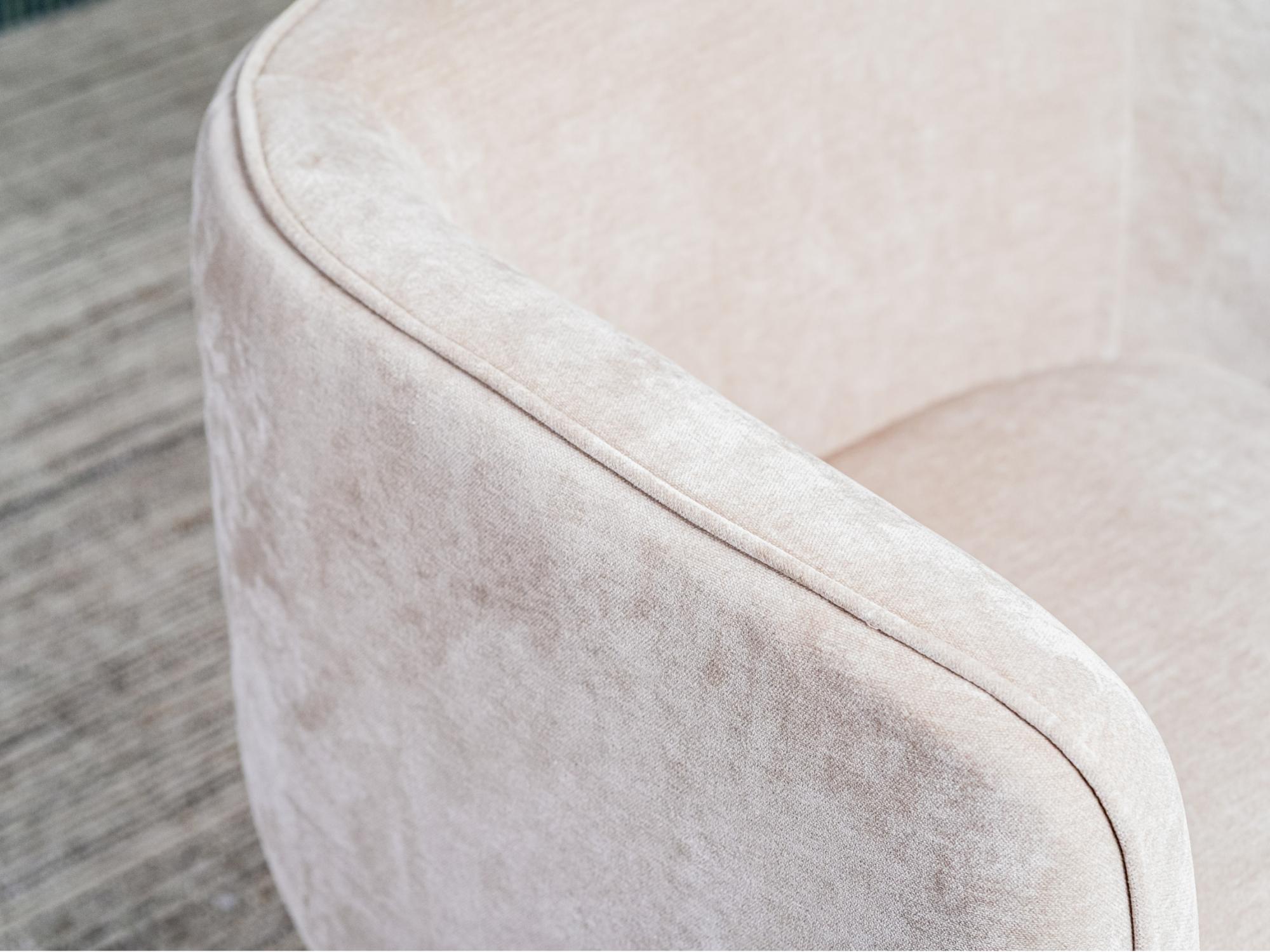 Chloe Swivel Occasional Chair – Latte | Chenille Fabric Upholstery