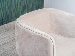 Chloe Swivel Occasional Chair – Latte | Chenille Fabric Upholstery