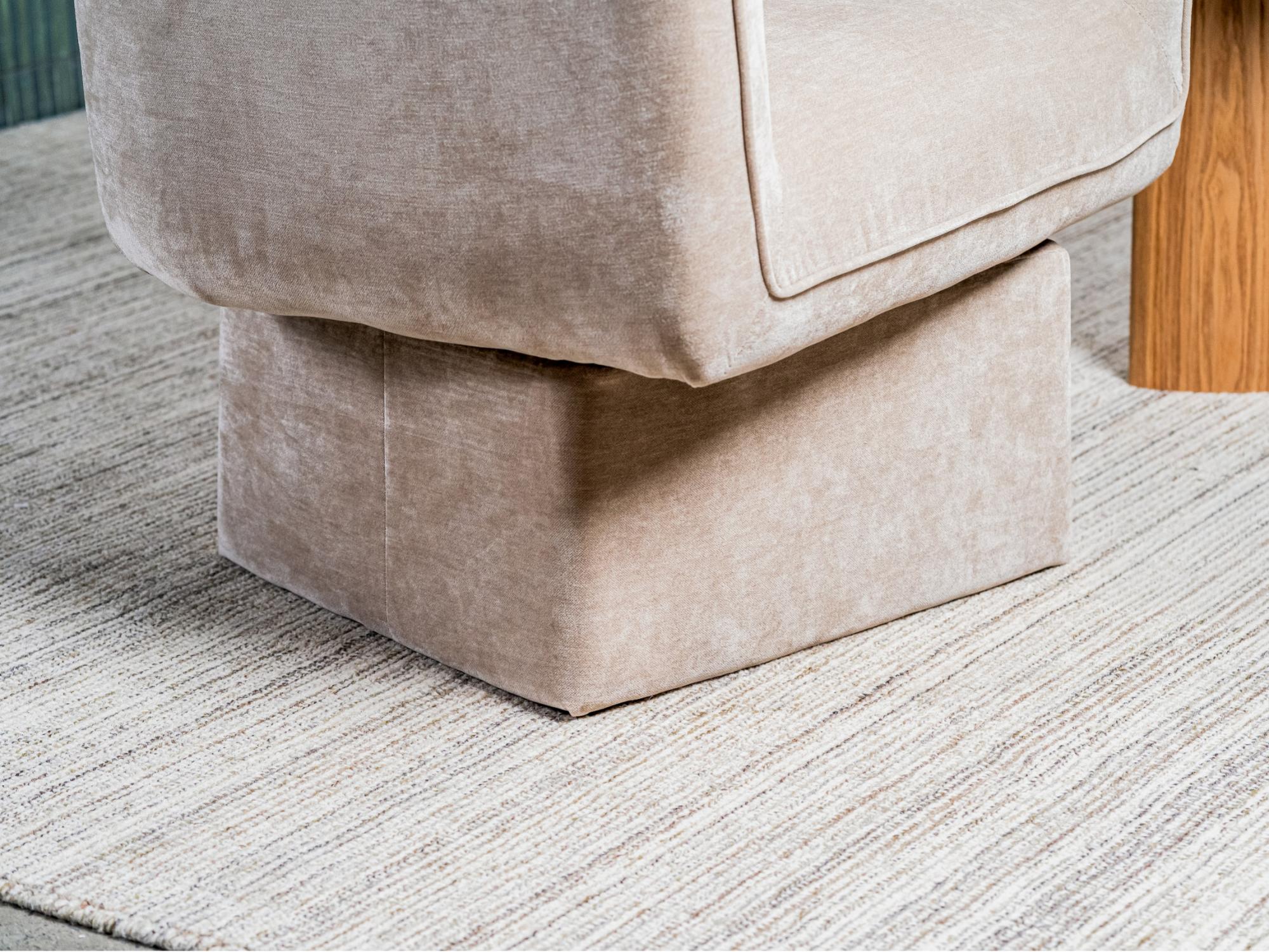Chloe Swivel Occasional Chair – Latte | Chenille Fabric Upholstery