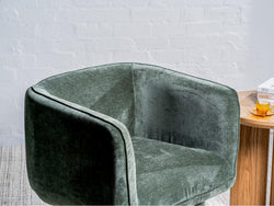 Chloe Swivel Occasional Chair – Olive | Chenille Fabric Upholstery