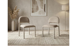 Egypt Dining Chair – Autumn | Textured Fabric & Creamy Frame (Set of 2)