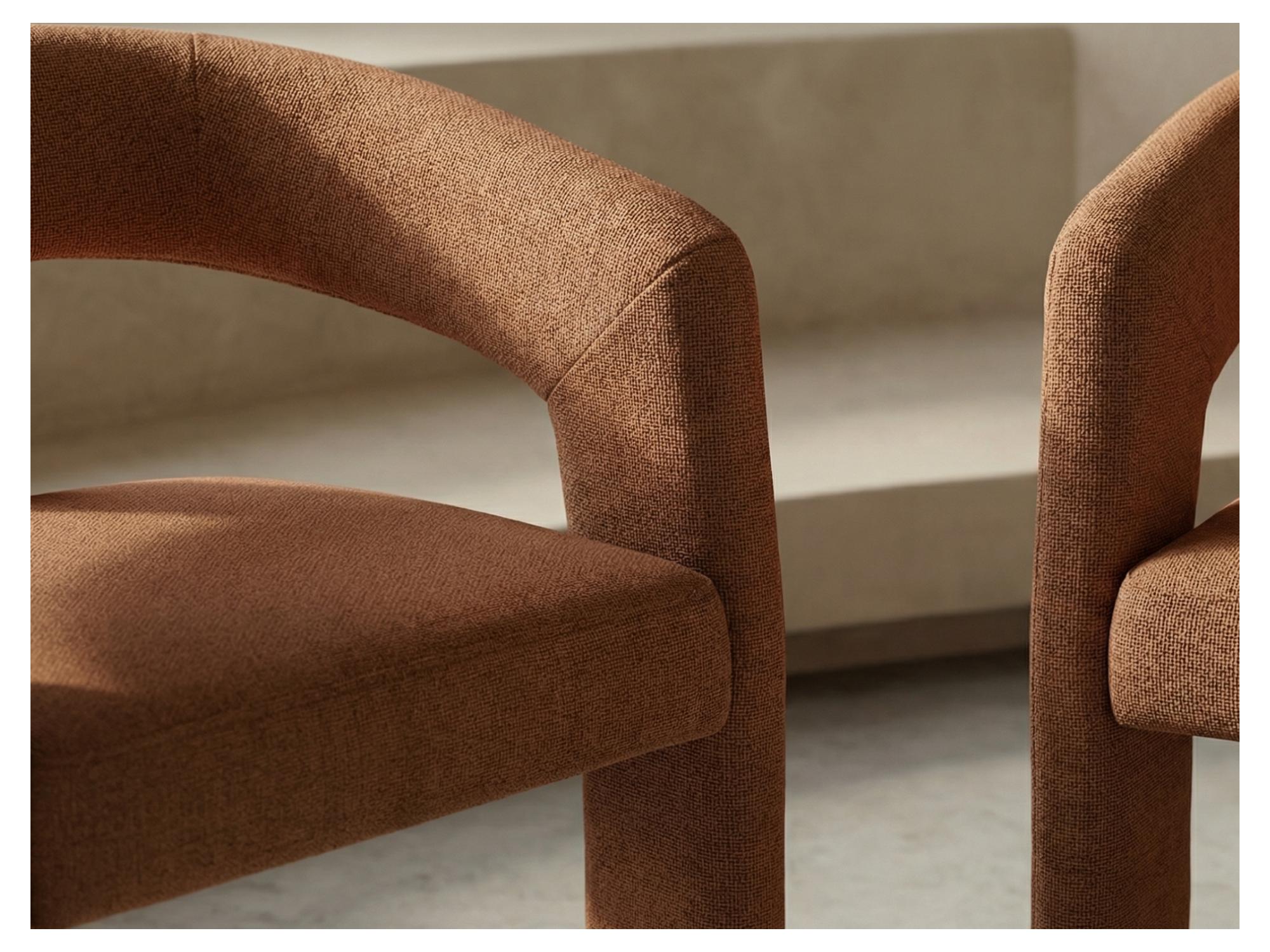 Princeton Dining Chair – Orange | Linen Fabric Upholstery (Set of 2)