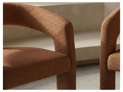 Princeton Dining Chair – Orange | Linen Fabric Upholstery (Set of 2)