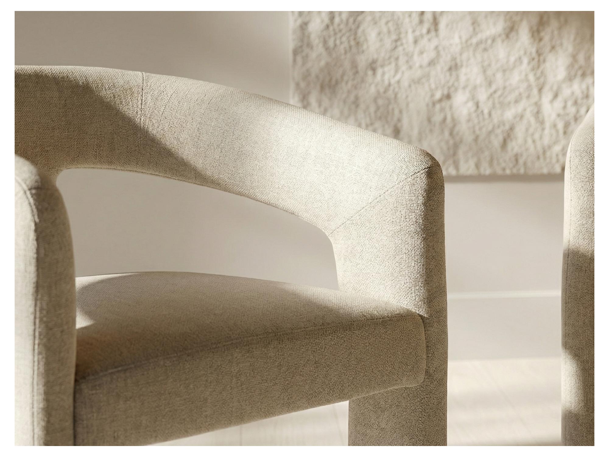 Princeton Dining Chair – Sand | Linen Fabric Upholstery (Set of 2)