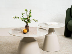 Sahara Coffee Table Set – Rocky Marble Effect | Cappuccino Frame (Nest of 2)