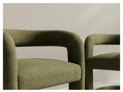Toronto Dining Chair – Olive | Linen Fabric Upholstery (Set of 2)