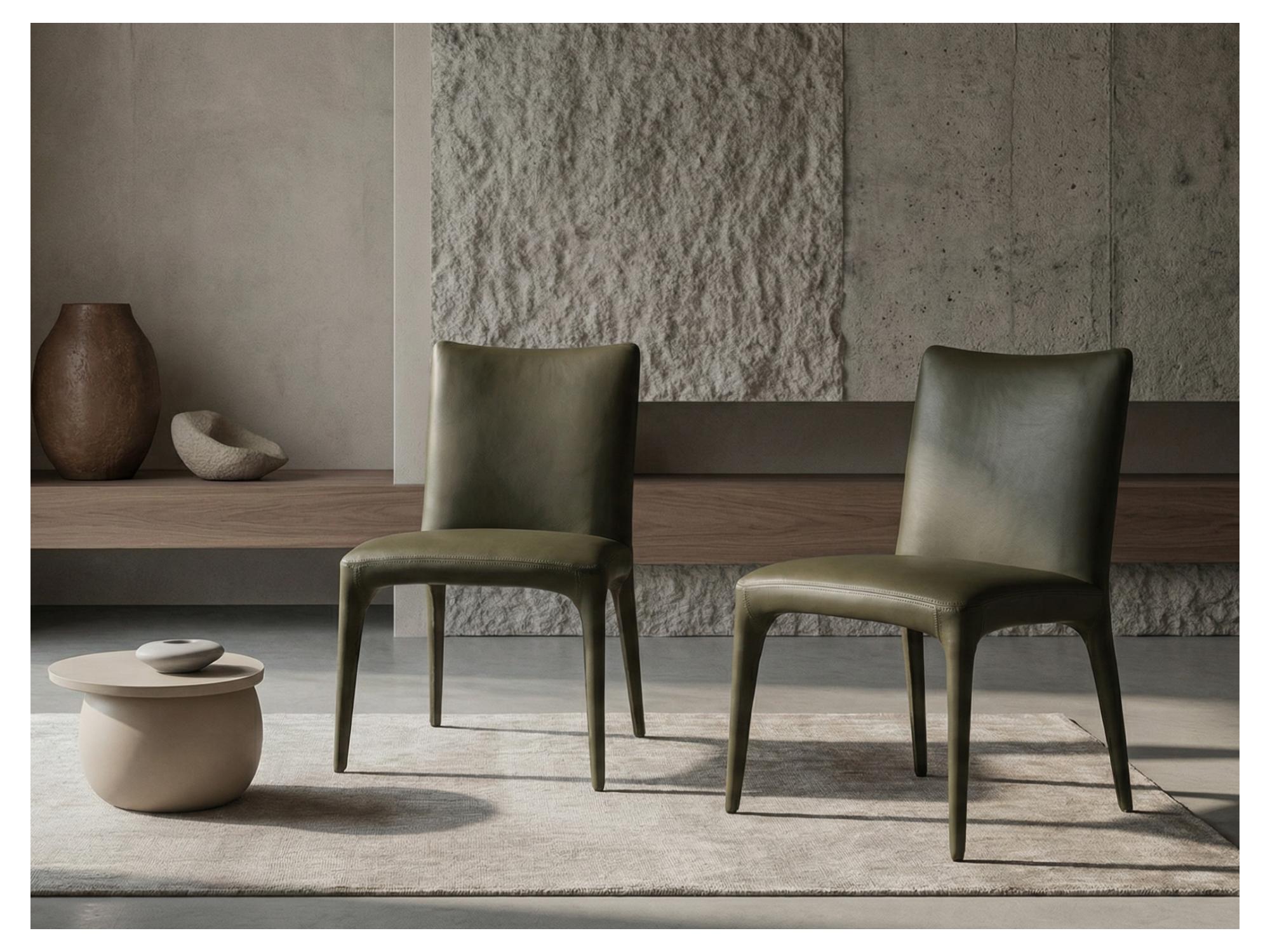 Toulon Dining Chair – Olive | Eco Leather Upholstery (Set of 2)