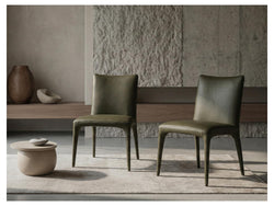 Toulon Dining Chair – Olive | Eco Leather Upholstery (Set of 2)