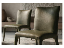 Toulon Dining Chair – Olive | Eco Leather Upholstery (Set of 2)